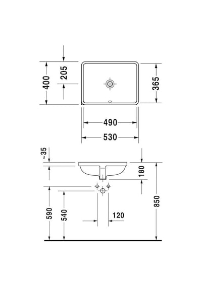 Duravit Lavabo Starck 3 Tezgah Altı Alpin Beyaz 0305490000
