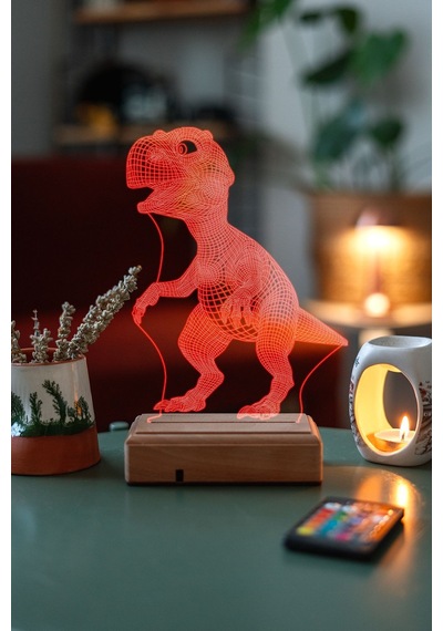 Özel Tasarım Dinazor 3D Led Lamba