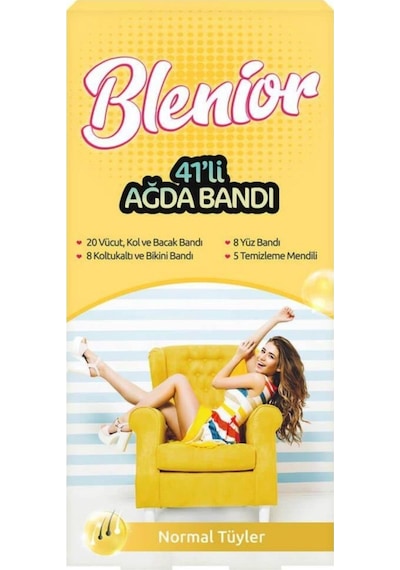 Blenior Normal Tüyler için Ağda Bantları 41'li