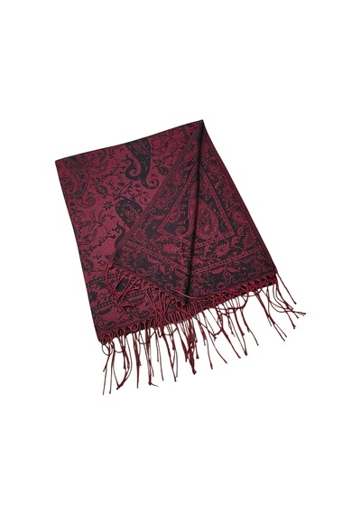 Mim Eşarp Kalın Kışlık Paşmina Şal 75x190 Cm Bordo