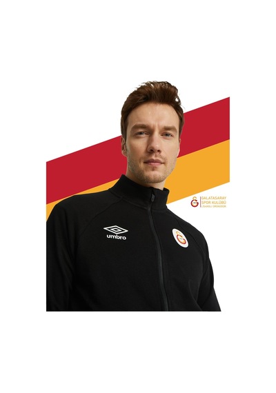 Gsstore Galatasaray Lisanslı Dik Yaka Fermuarlı Siyah Sweat Kişiye Özel Ahşap Kutululu Siyah