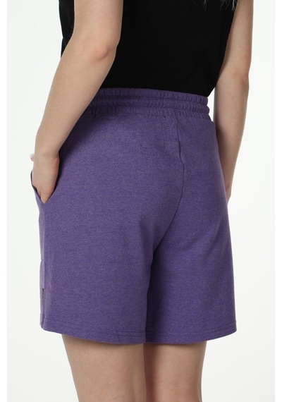 Defys Kadın Beli Lastikli Cepli Etiket Detaylı Regular Fit Şort Mor - 527882928 Mor