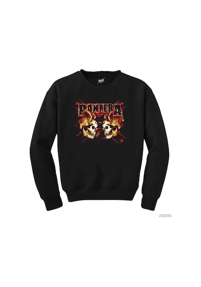 Pantera Skull Siyah Sweatshirt