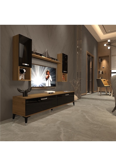 Decoraktiv Eko 5da Mdf Std Silver Tv Ünitesi Tv Sehpası Pera - Siyah