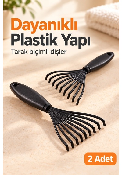 Saç Fırçası Ve Tarak Temizleme Aparatı Siyah Plastik 2 Adet Tırmık