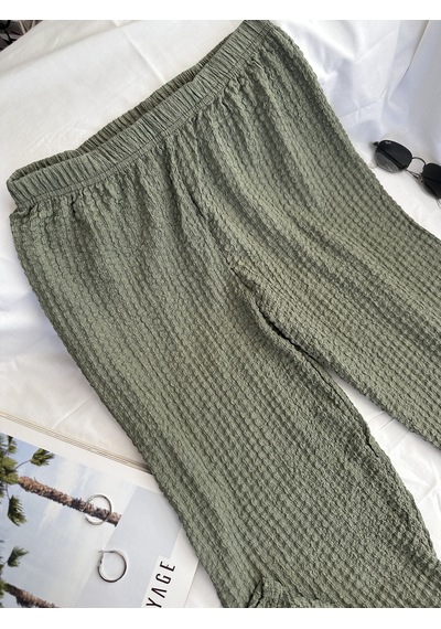 Intive Cool Comfort Waffle Kumaş Pamuklu Nefes Alabilir Basic Yazlık Jogger Pantolon Cepsiz Haki Intive Cool Comfort Waffle Kumaş Pamuklu Nefes Alabilir Basic Yazlık Jogger Pantolon Cepsiz Haki
