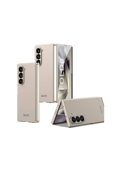 Samsung Uyumlu Galaxy Z Fold 6 Kılıf Zore Sert Kıpta Kapak Titanyum-Gri