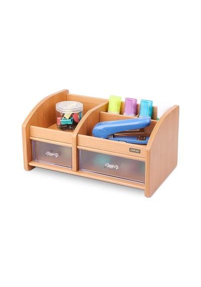 Dx-404 Bambu Desenli Ahşap Kalemlik, Masaüstü Düzenleyici Çok Renkli