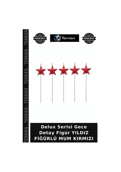 Delux Serisi Gece Detay Figür Yıldız Fiğürlü Mum Kırmızı