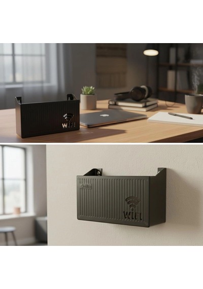 Duvar Tipi Wi-fi Modem Saklama Kutusu Siyah Kablo Düzenleyici Router Raf Organizer 5047 Belirtilmemiş