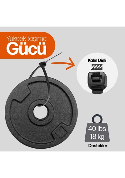 Chedı Kablo Bağları, 25 Cm 100'lü Paket Çok Amaçlı Kullanım, Premium Kalite Siyah Kablo Klipsi