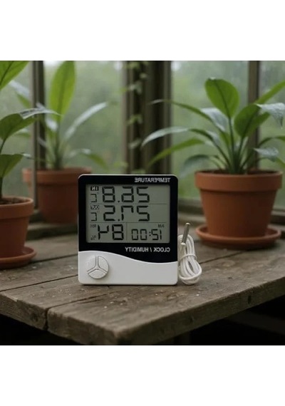 Dijital Termometre Ve Nem Ölçer - Htc-2, Masa Alarmı İle