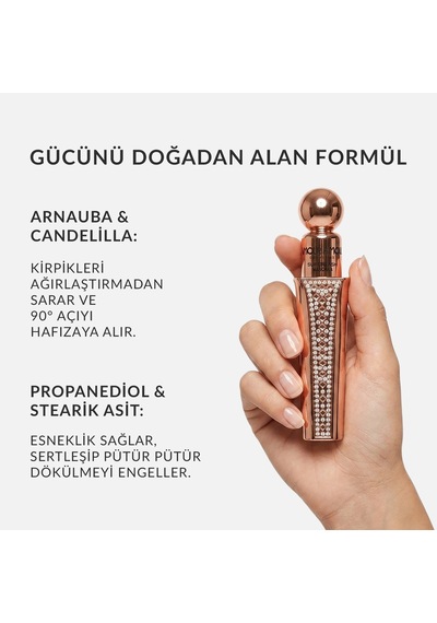 Superlash Bewitching 90 Lifting Etkili Maskara 13 Ml Rose Gold Taşlı Tasarım, Suya Dayanıklı Dikleştirici Maskara 000 Black