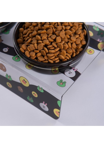 Osaka Smile Emoji Desenli-ikili Seramik-pleksi Mama Ve Su Kabı-kedi Köpek Mama Su Kabı