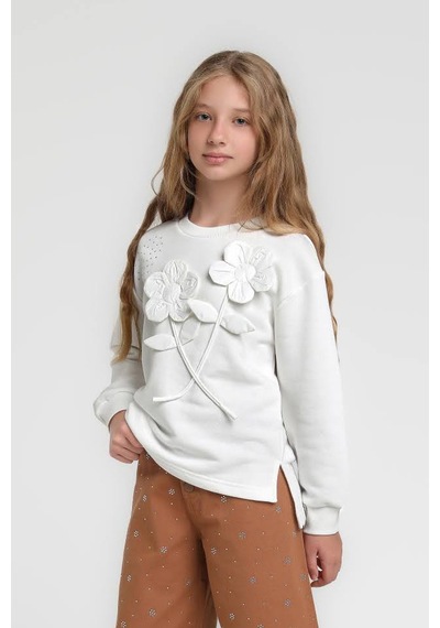 Xo Kids Kız Çocuk Sweatşirt 5-9 Yaş 36076 Beyaz