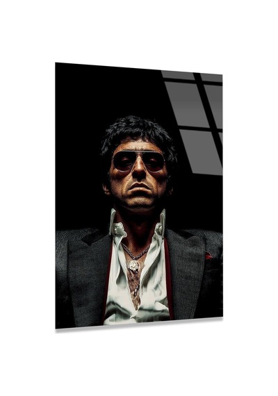 Scarface Portre Cam Tablo Efsane Film Temalı Duvar Dekoru 50x70