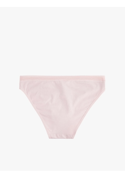 Koton Lastik Detaylı Rahat Kalıp Pamuklu Brief Külot Pembe 6slk30049mk Gül