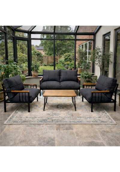 Ard & Garden Milas 211 Sehpalı Antrasit Fermuarlı Bahçe Balkon Takımı, Cafe, Salon - Metal Kanepe Koltuk Takımı Siyah Ard & Garden Milas 211 Sehpalı Antrasit Fermuarlı Bahçe Balkon Takımı, Cafe, Salon - Metal Kanepe Koltuk Takımı Siyah