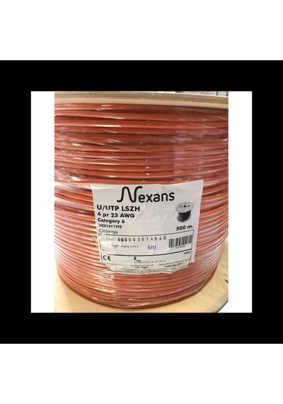 Nexans Nex1611tf5, Turuncu, Cat6, 500m, 23awg 0,58mm , Utp, %100 Bakır, Lszh Halogen Free, Makara,