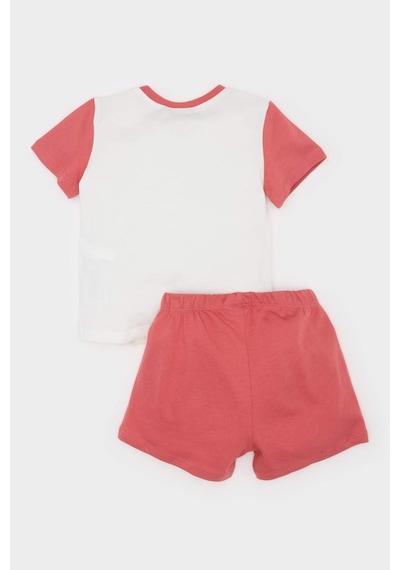DeFacto Erkek Bebek Pijama Takımı Baskılı Kısa Kollu Penye Üst Beli Lastikli Şort E4777A525SMOG368 Turuncu