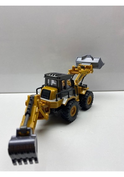 Oyuncak Dozer Metal Excavatör Buldozer Ön Ve Arka Hareketli Kırılmaz Kepçe 25 Cm
