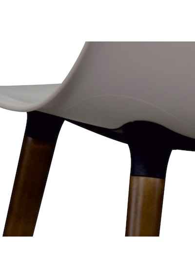 Vilinze Eames Kestane Ahşap Ayak Plastik Gri Sandalye Eames-beyaz Gri - Kestane