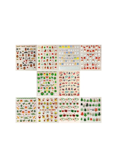 No.9 - 3d Tasarım Yapışkan Tırnak Sticker Tırnak Dövmesi Nail Art
