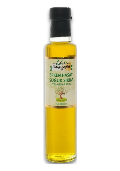 Erken Hasat Soğuk Sıkım Zeytinyağı Filtresiz Cam Şişe 250 Ml