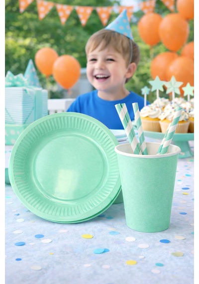 Beysüs Mint Yeşili 8li Tabak Bardak Set