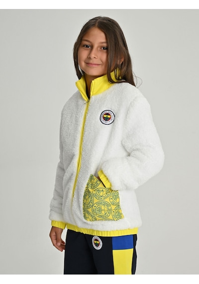 Fenerium Çocuk Trıbun Cep Detaylı Peluş Sweat BEYAZ