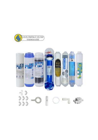 Purefer Açık Kasa Çift Karbonlu Sertifikalı 8li B12alkali+detox+filmtec Dupon Mebran 4lü Mineral