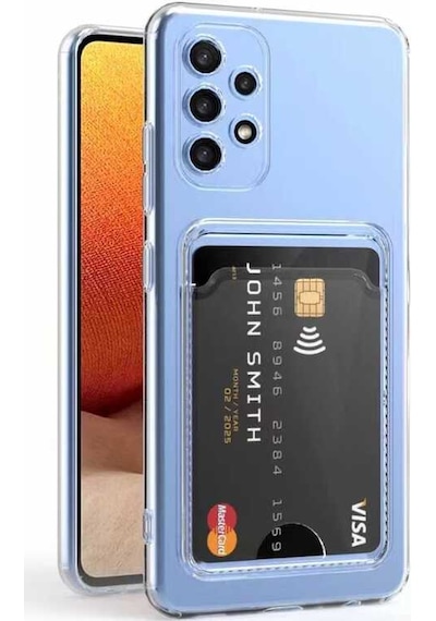 Zore Galaxy Uyumlu A73 Kılıf Kartlıklı Şeffaf Setra Clear Silikon Kapak - Renksiz Renksiz