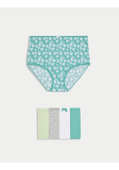 Marks & Spencer 5'li Cotton Lycra Full Brief Külot Seti T61005105X Mavi