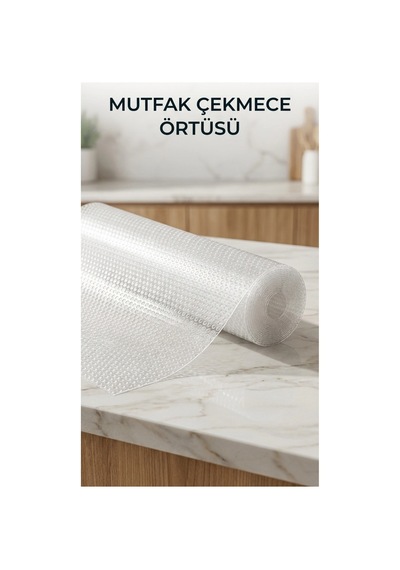 Mutfak Raf Ve Çekmece İçin Şeffaf Pvc Koruyucu Örtü 45x300 Cm Çok Renkli
