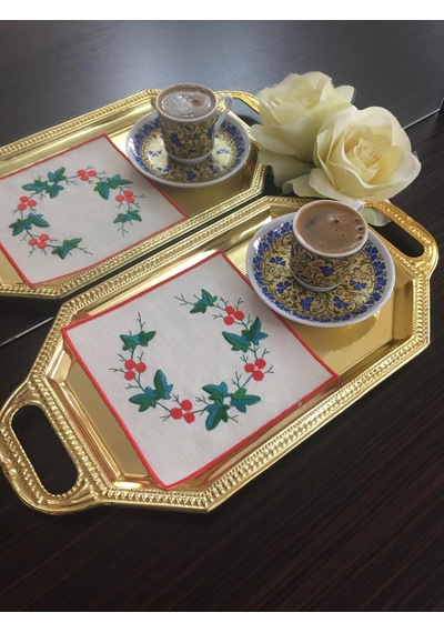 2 Adet Kokina Çiçeği Kokteyl Peçete,kahve Yanı Sunum Peçetesi