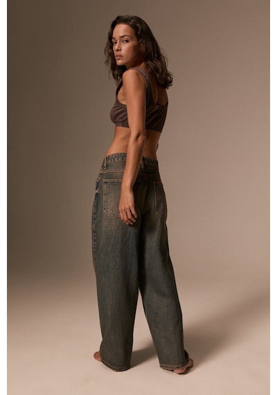 Grımelange Grimelange Lexy Kadın Standart Bel Baggy Balon Jean Sarı Tint Pantolon