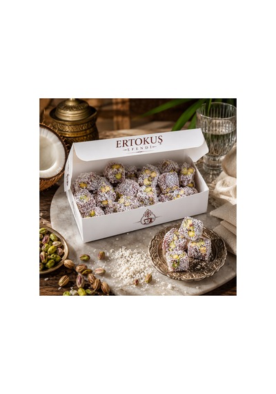 Isparta Doğal Gül Aromalı Duble Antep Fıstıklı Lokum 250 Gr, Çifte Kavrulmuş, %100 Şeker Pancarı - 879991715