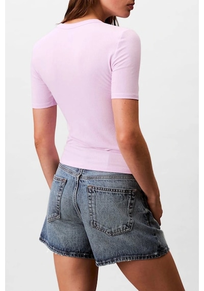 Calvin Klein Jeans Kadın Modal Fitilli Mor T-shirt Lv044c901g-xef Mor