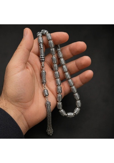 925 Ayar Gümüş Kafes Model Kapsül Kesim Tespih 95028149