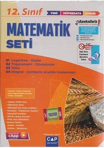 12. Sınıf Matematik Seti Anadolu Lisesi Video Çözümlü / Kolektif / Çap Yayınları / 9786258139136