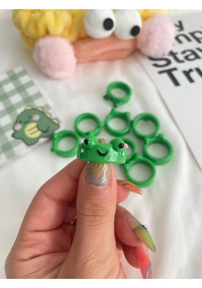 Kurbağa Yüzük Plastik Kurbağa Yüzük İç Çapı 1.7-1.8 Cm