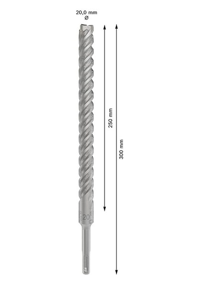 1x Pro Sds Plus-5x Kırıcı Delici Delme Ucu Donatılı Beton, Beton, Ø 20,00 Mm, Professional Aks