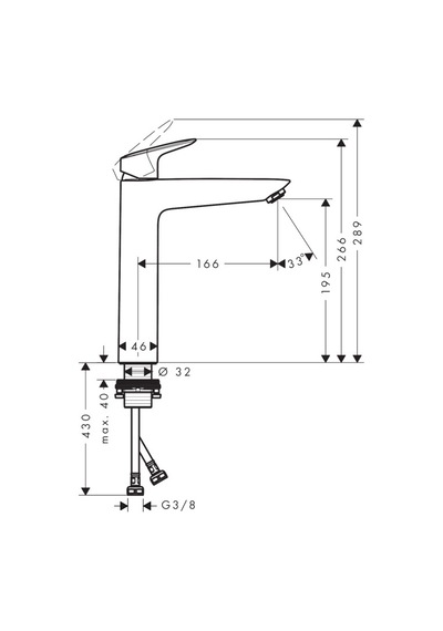 Hansgrohe Logis Tek Kollu Lavabo Bataryası 190 Kumandasız 7109100