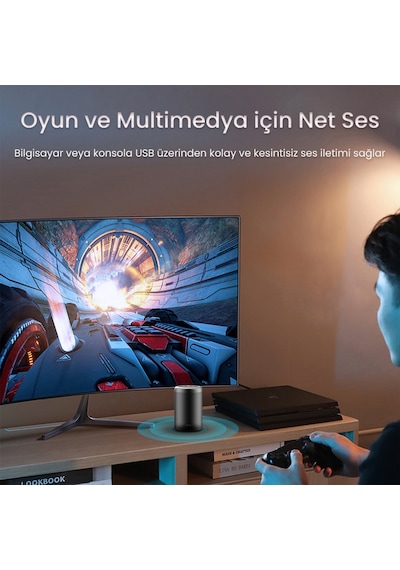 Veggieg Usb-a To 3.5mm Jack Aux Mikrofon Destekli Dac Chip Hifi Ses Kartı