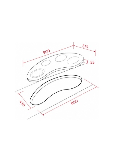 Teka 4 Gözlü Tasarım Kristal 90cm Ocak - Siyah