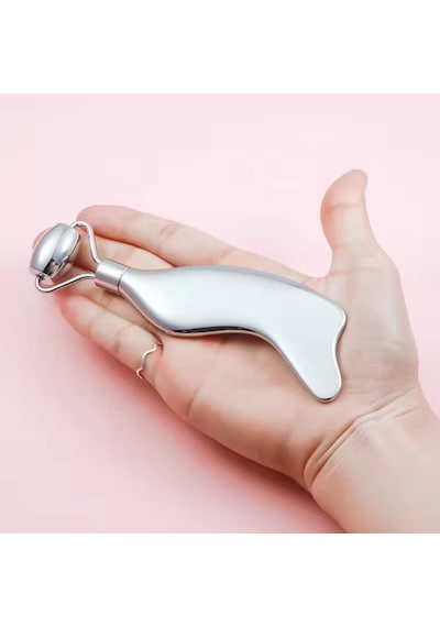 Metal Cilt Sıkılaştırıcı Face Gua Sha Rulosu Yüz Masaj Roller Model 5