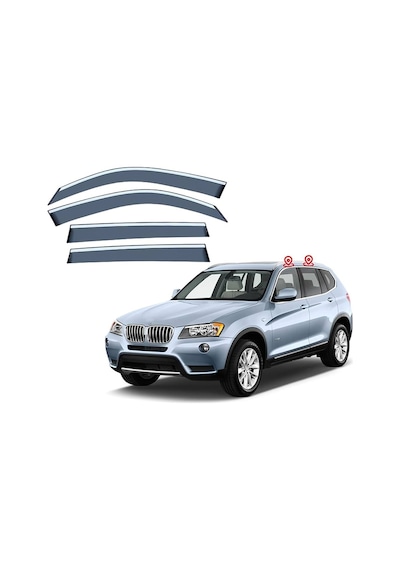 Bmw X3 F25 2011 2017 Kromlu Cam Rüzgarlığı İthal