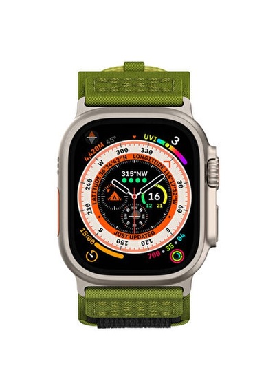 Apple Watch Ultra / Ultra 2 49mm Uyumlu Kordon Ayarlanabilir Hafif Hasır Örgü Spor Tasarım Kayış