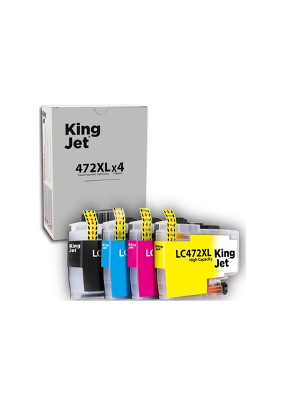 Kingjet Brother Mfc-j3940dw Uyumlu Yüksek Kapasiteli 4 Renk Takım Çipli Uyumlu Kartuş Lc472xl