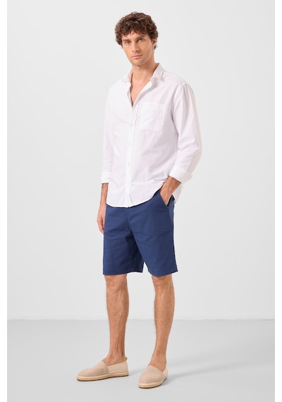 Tommylife Parlament Standart Fit Dokuma Hafif Esnek Chino Erkek Şort - 81291 Mavi